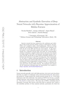 Abstraction and Symbolic Execution of Deep Neural Networks with Bayesian
  Approximation of Hidden Features