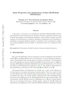 Some Properties and Applications of Burr III-Weibull Distribution