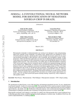 NemaNet: A convolutional neural network model for identification of
  nematodes soybean crop in brazil