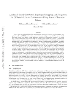 Landmark-based Distributed Topological Mapping and Navigation in
  GPS-denied Urban Environments Using Teams of Low-cost Robots