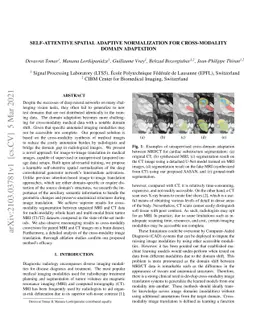 Self-Attentive Spatial Adaptive Normalization for Cross-Modality Domain
  Adaptation