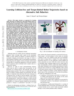 Learning Collision-free and Torque-limited Robot Trajectories based on
  Alternative Safe Behaviors