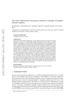 Two-step reinforcement learning for model-free redesign of nonlinear
  optimal regulator