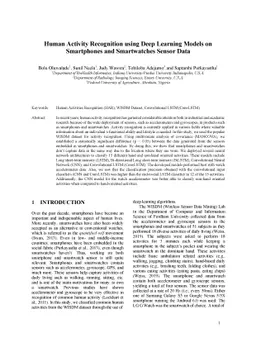 Human Activity Recognition using Deep Learning Models on Smartphones and
  Smartwatches Sensor Data