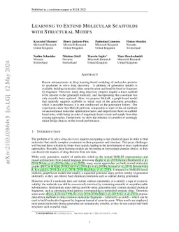 Learning to Extend Molecular Scaffolds with Structural Motifs