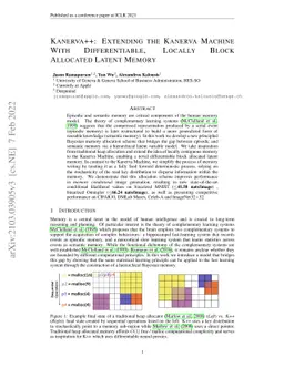 Kanerva++: extending The Kanerva Machine with differentiable, locally
  block allocated latent memory