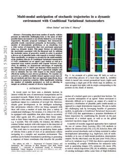 Multi-modal anticipation of stochastic trajectories in a dynamic
  environment with Conditional Variational Autoencoders