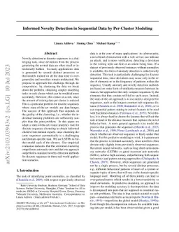 Novelty Detection in Sequential Data by Informed Clustering and Modeling