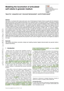 Modeling the locomotion of articulated soft robots in granular medium