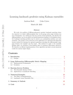 Learning landmark geodesics using Kalman ensembles
