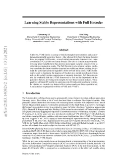 Learning Stable Representations with Full Encoder