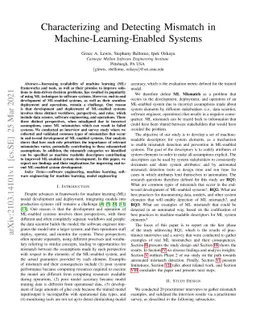 Characterizing and Detecting Mismatch in Machine-Learning-Enabled
  Systems