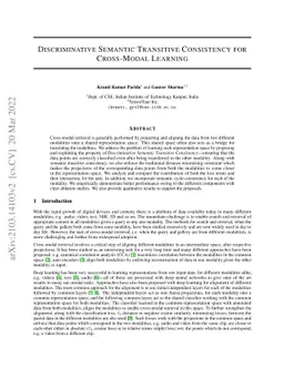 Discriminative Semantic Transitive Consistency for Cross-Modal Learning