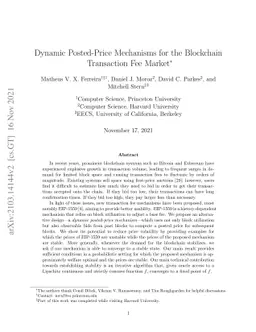 Dynamic Posted-Price Mechanisms for the Blockchain Transaction Fee
  Market