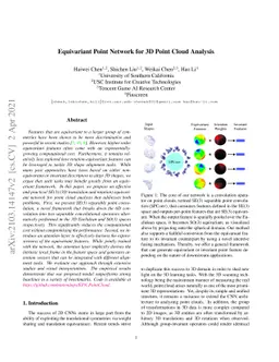 Equivariant Point Network for 3D Point Cloud Analysis