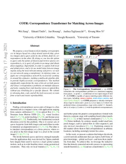 COTR: Correspondence Transformer for Matching Across Images