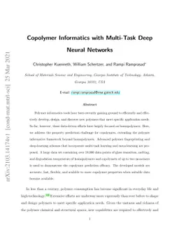 Copolymer Informatics with Multi-Task Deep Neural Networks