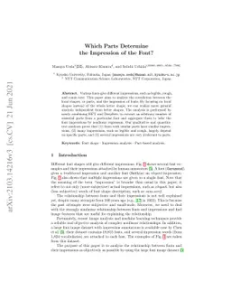 Which Parts Determine the Impression of the Font?