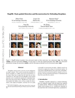 MagDR: Mask-guided Detection and Reconstruction for Defending Deepfakes