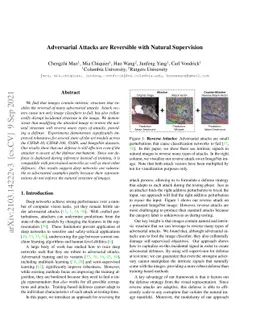 Adversarial Attacks are Reversible with Natural Supervision