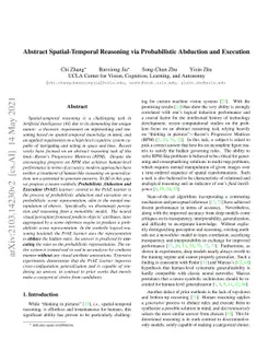 Abstract Spatial-Temporal Reasoning via Probabilistic Abduction and
  Execution