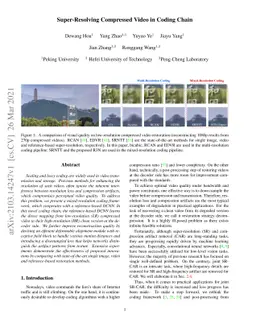 Super-Resolving Compressed Video in Coding Chain