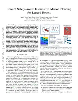 Toward Safety-Aware Informative Motion Planning for Legged Robots