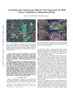 A Persistent and Context-aware Behavior Tree Framework for Multi Sensor
  Localization in Autonomous Driving