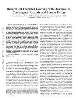 Hierarchical Federated Learning with Quantization: Convergence Analysis
  and System Design