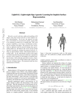 LightSAL: Lightweight Sign Agnostic Learning for Implicit Surface
  Representation