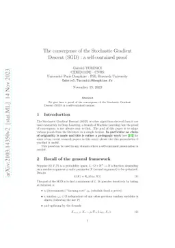 The convergence of the Stochastic Gradient Descent (SGD) : a
  self-contained proof