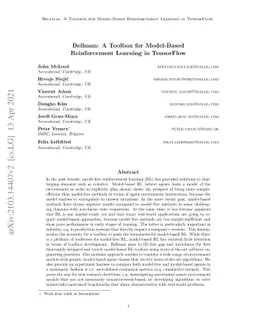 Bellman: A Toolbox for Model-Based Reinforcement Learning in TensorFlow
