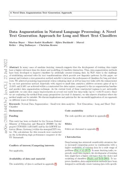 Data Augmentation in Natural Language Processing: A Novel Text
  Generation Approach for Long and Short Text Classifiers