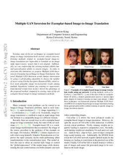 Multiple GAN Inversion for Exemplar-based Image-to-Image Translation