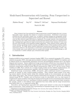 Model-based Reconstruction with Learning: From Unsupervised to
  Supervised and Beyond