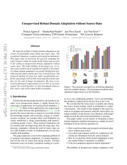 Unsupervised Robust Domain Adaptation without Source Data