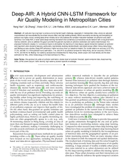 Deep-AIR: A Hybrid CNN-LSTM Framework for Air Quality Modeling in
  Metropolitan Cities
