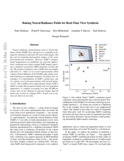 Baking Neural Radiance Fields for Real-Time View Synthesis