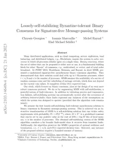 Loosely-self-stabilizing Byzantine-tolerant Binary Consensus for
  Signature-free Message-passing Systems