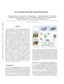 On Generating Transferable Targeted Perturbations