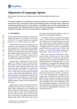 Alignment of Language Agents