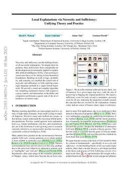 Local Explanations via Necessity and Sufficiency: Unifying Theory and
  Practice