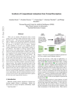 Synthesis of Compositional Animations from Textual Descriptions