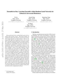 Ensemble-in-One: Learning Ensemble within Random Gated Networks for
  Enhanced Adversarial Robustness