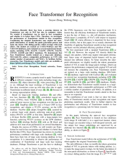 Face Transformer for Recognition