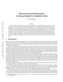Minimum directed information: A design principle for compliant robots