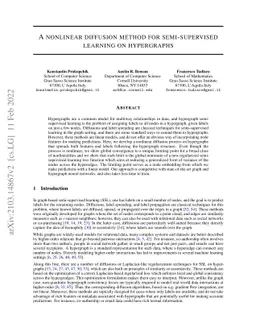 A nonlinear diffusion method for semi-supervised learning on hypergraphs