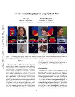 Few-shot Semantic Image Synthesis Using StyleGAN Prior