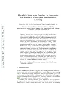 KnowRU: Knowledge Reusing via Knowledge Distillation in Multi-agent
  Reinforcement Learning