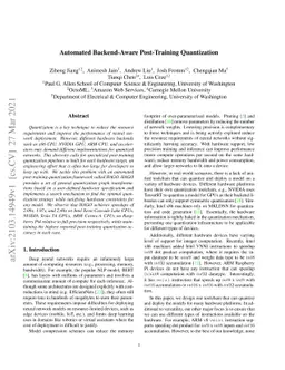 Automated Backend-Aware Post-Training Quantization
